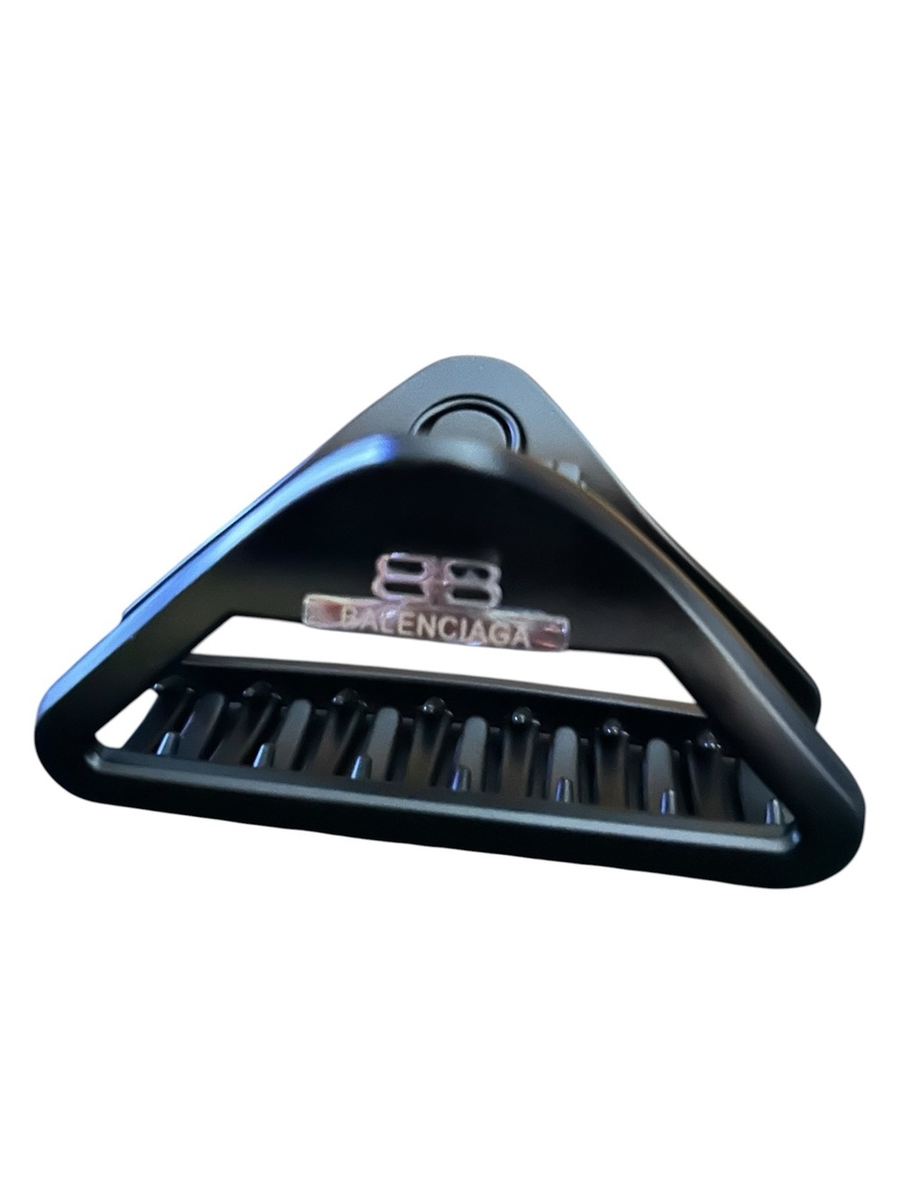 Black Triangle Hair Claw Clip - Designer Logo Detail